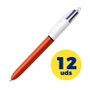 BIC Bolígrafo 4 Colores Fine Punta Fina Set de 12 unidades
